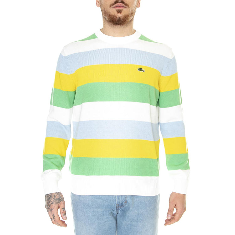 Pullover WCI Multicolore - Maglione Girocollo in Cotone Uomo Multicolore AH1674-WCI  LACOSTE 