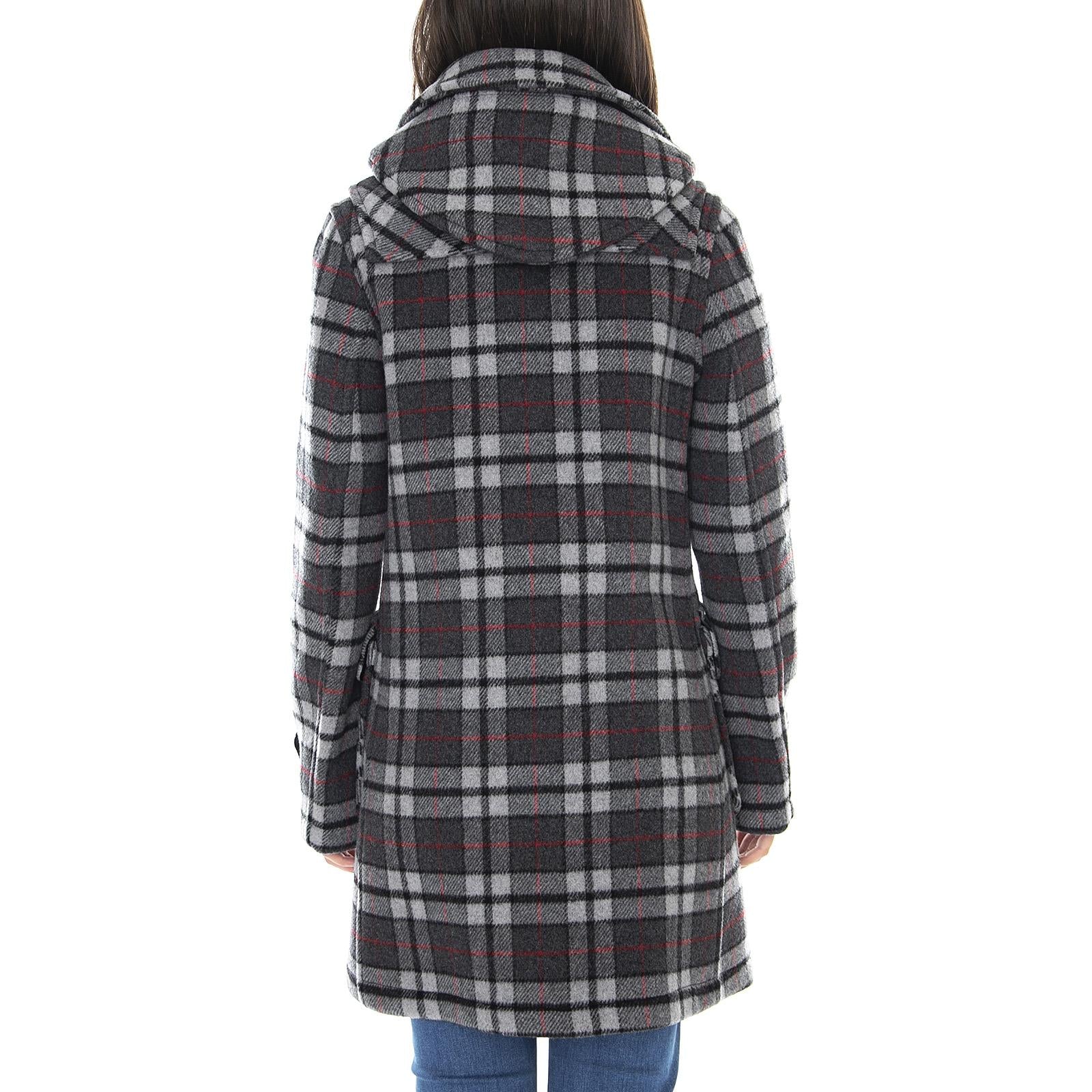 Wm London Duffle Coat Check Grey MECM053-BLK-TRT  ORIGINAL MONTGOMERY 