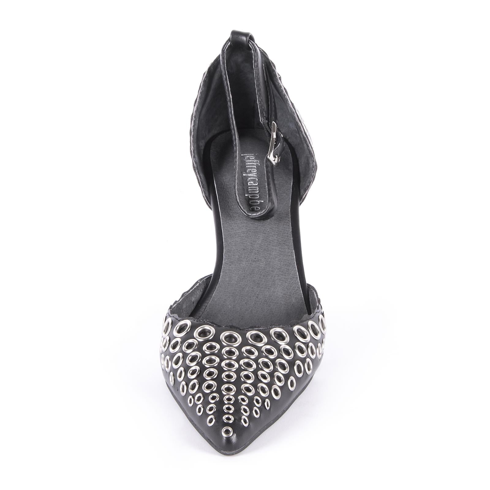 LYMAN LEATHER BLACK +SILVER JCSJC2322LEA-BLACK  JEFFREY CAMPBELL 