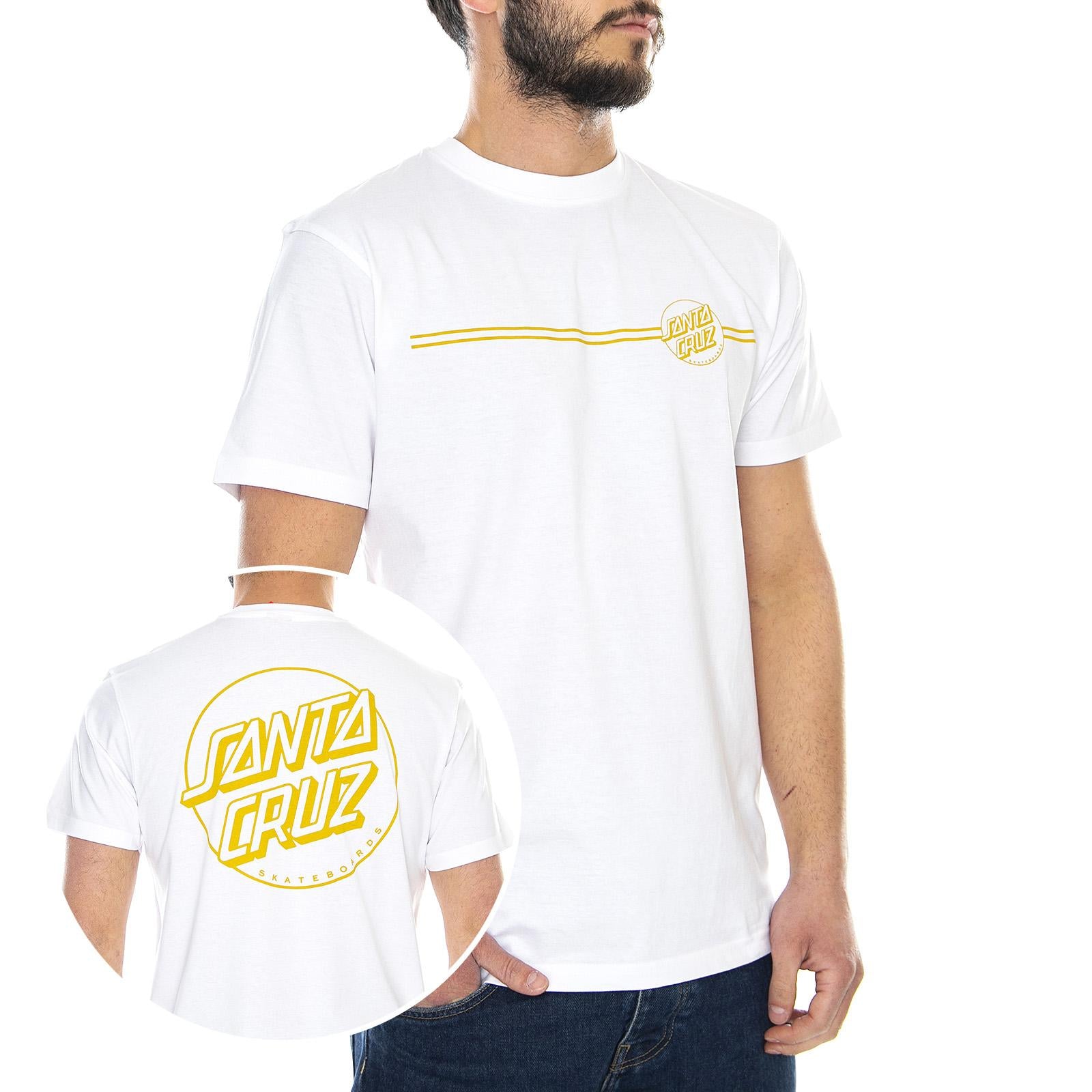  Opus Dot Stripe T-Shirt White  SANTA CRUZ 