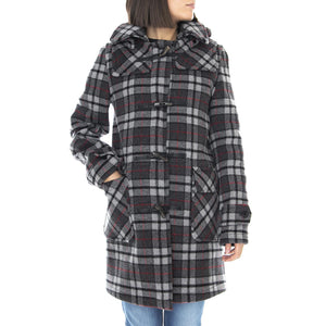 Wm London Duffle Coat Check Grey MECM053-BLK-TRT  ORIGINAL MONTGOMERY 