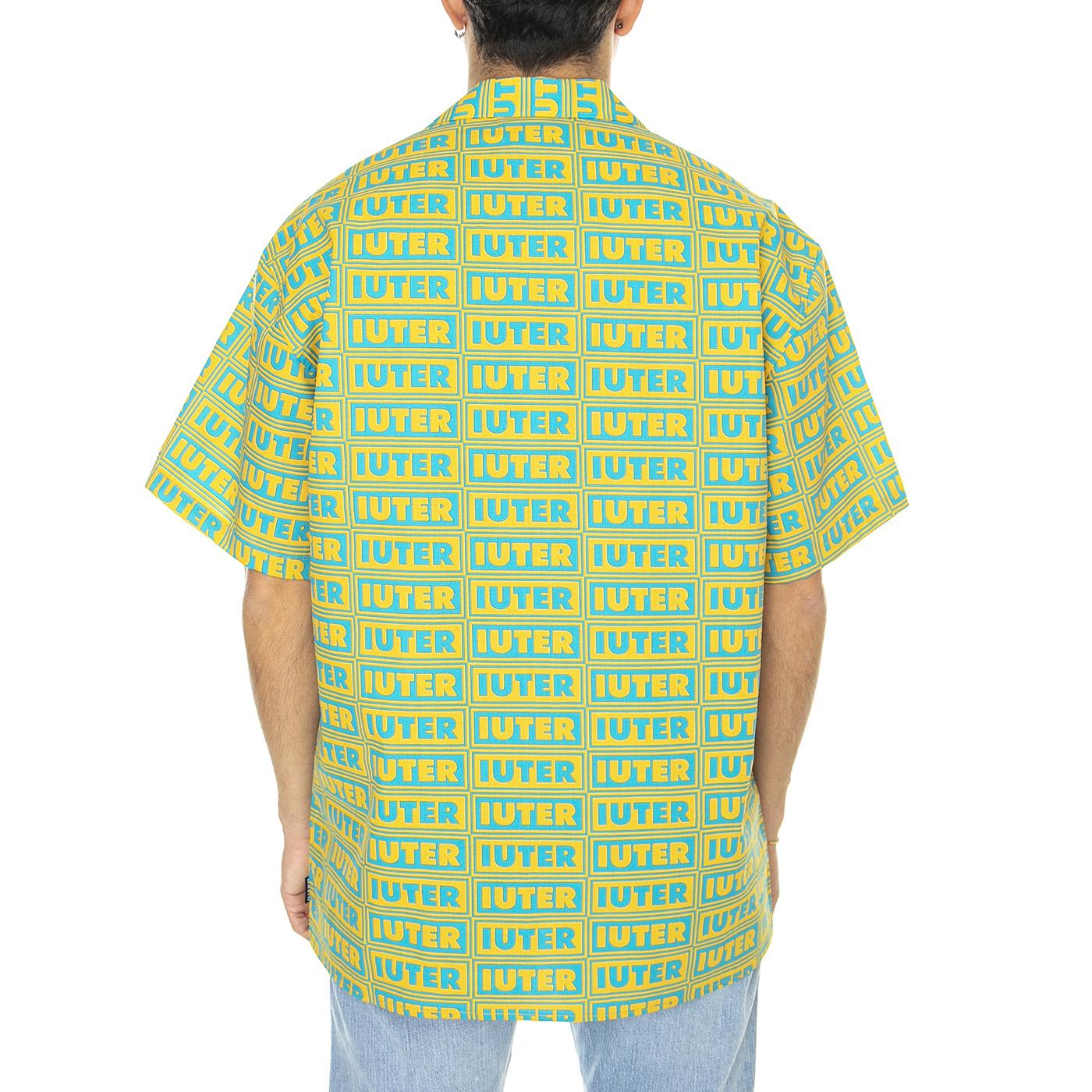 Panel S/S Shirt Canary - Camicia Maniche Corte Uomo Verde / Multicolore 23SIHR10-CANARY  IUTER 