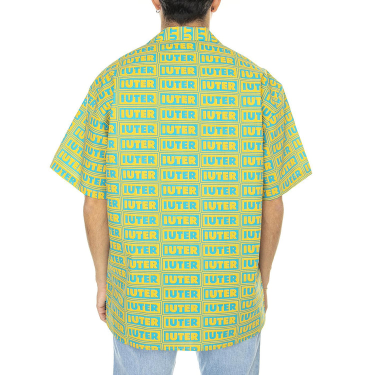 Panel S/S Shirt Canary - Camicia Maniche Corte Uomo Verde / Multicolore 23SIHR10-CANARY  IUTER 