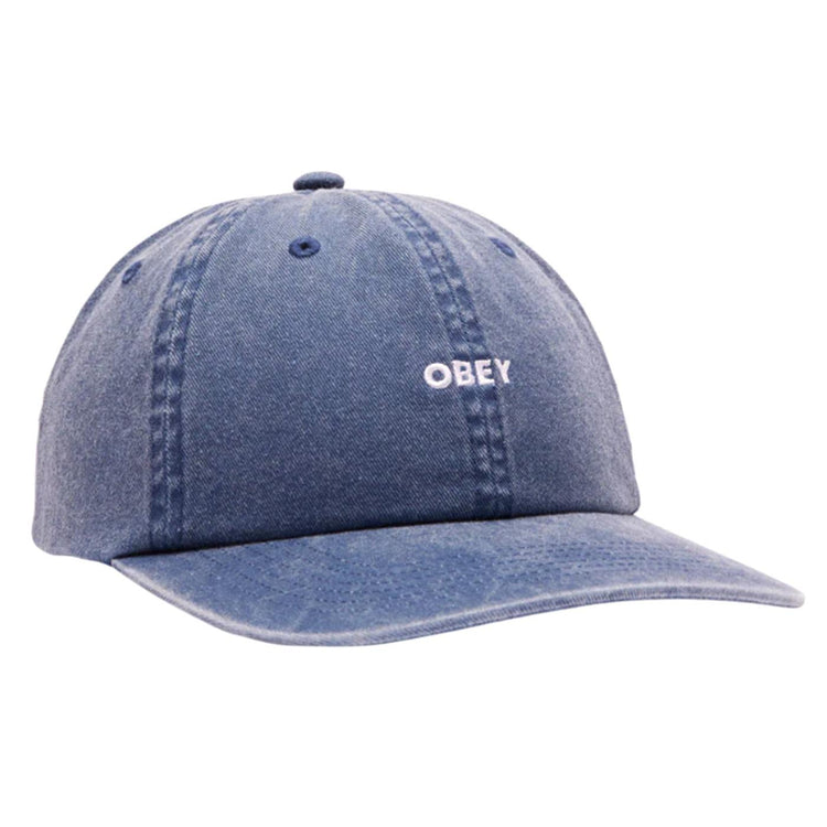 Pigment Lowercase 6 Panel Strapback Pigment Navy - Cappellino con Visiera Blu 100580367-NVY  OBEY 