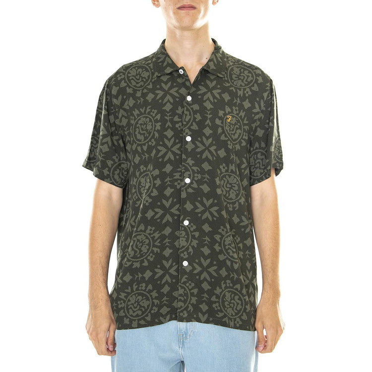 M' Dana Causal Fit Reverse Surf Print Shirt S/S - Camicia Maniche Corte Uomo Multicolore F4WSD077-357  FARAH 