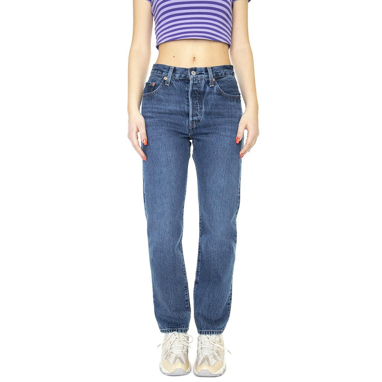 501 Crop Orinda Troy Horse Dark Indigo Flat Finish - Pantaloni Denim Jeans Donna Blu 36200-0224  LEVIS 
