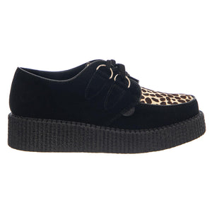 Wulfrun Shoes - Black / Leopard - Scarpe Stringate Profilo Basso Donna Multicolore UDSUM-C010-BKS-LEO . UNDERGROUND 