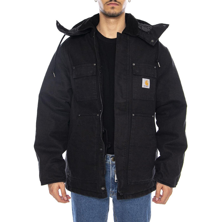 Ambel Coat Black / Black - Giacca con Cappuccio Uomo Nera I035616.00E06  CARHARTT WIP 