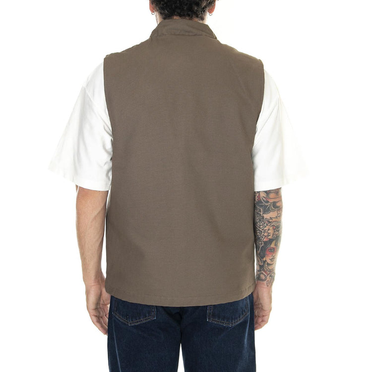 M' Canvas Vest Olive - Giacca Smanicata Invernale Uomo Marrone 6040062-11067  CAT 