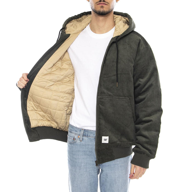 Cord Active Jacket -- Giacca Uomo Beetle Verde con Cappuccio 6040096 19-0312 CAT 