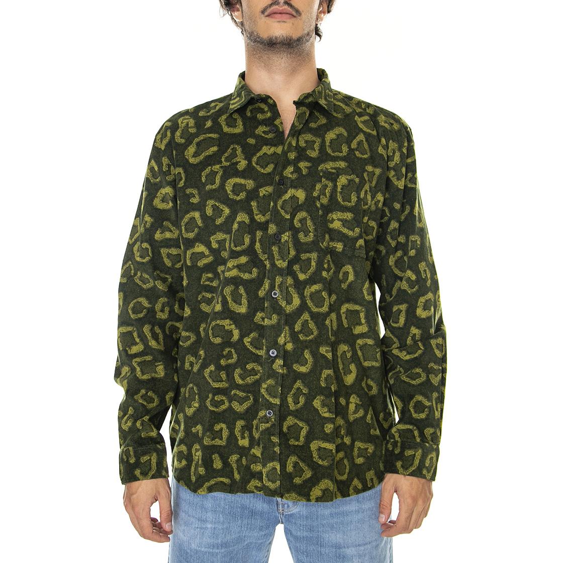 Carter Shirt LS Green Hyo Aop - Camicia Uomo Verde Multicolore I031064.1AX.67.-1AX.67  EDWIN 