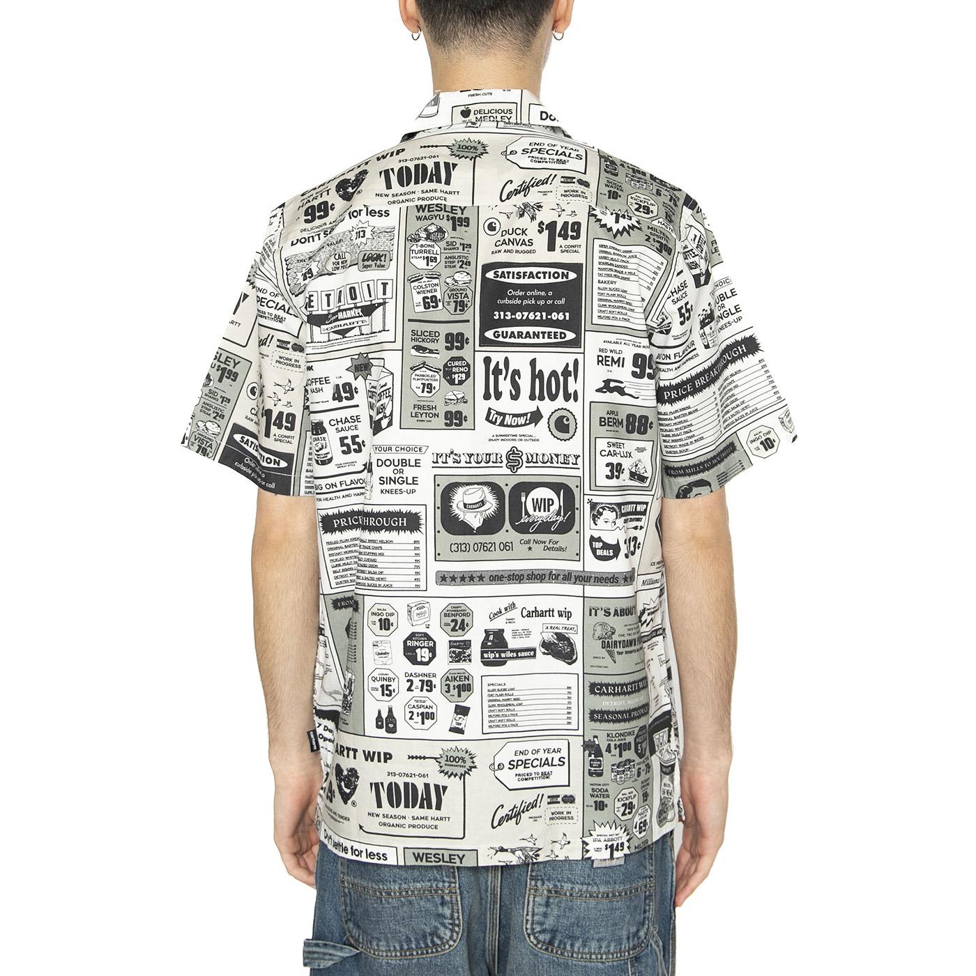 S/S Catalogue Shirt Catalogue Print, Neutral - Camicia Maniche Corte Uomo Multicolore I034548.2UEXX  CARHARTT WIP 