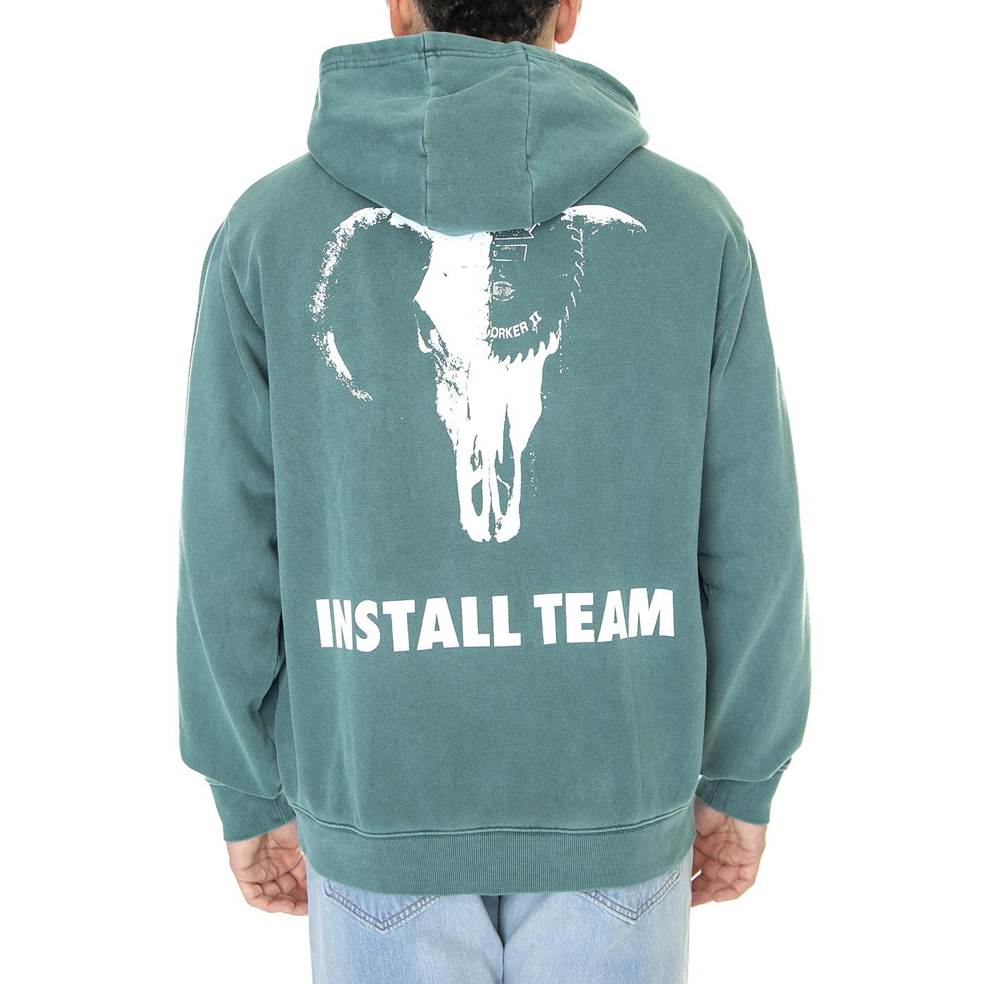 NYS Install Team Hoodie Forest - Felpa con Cappuccio Uomo Verde DK0A4Y4DFTX1  DICKIES 