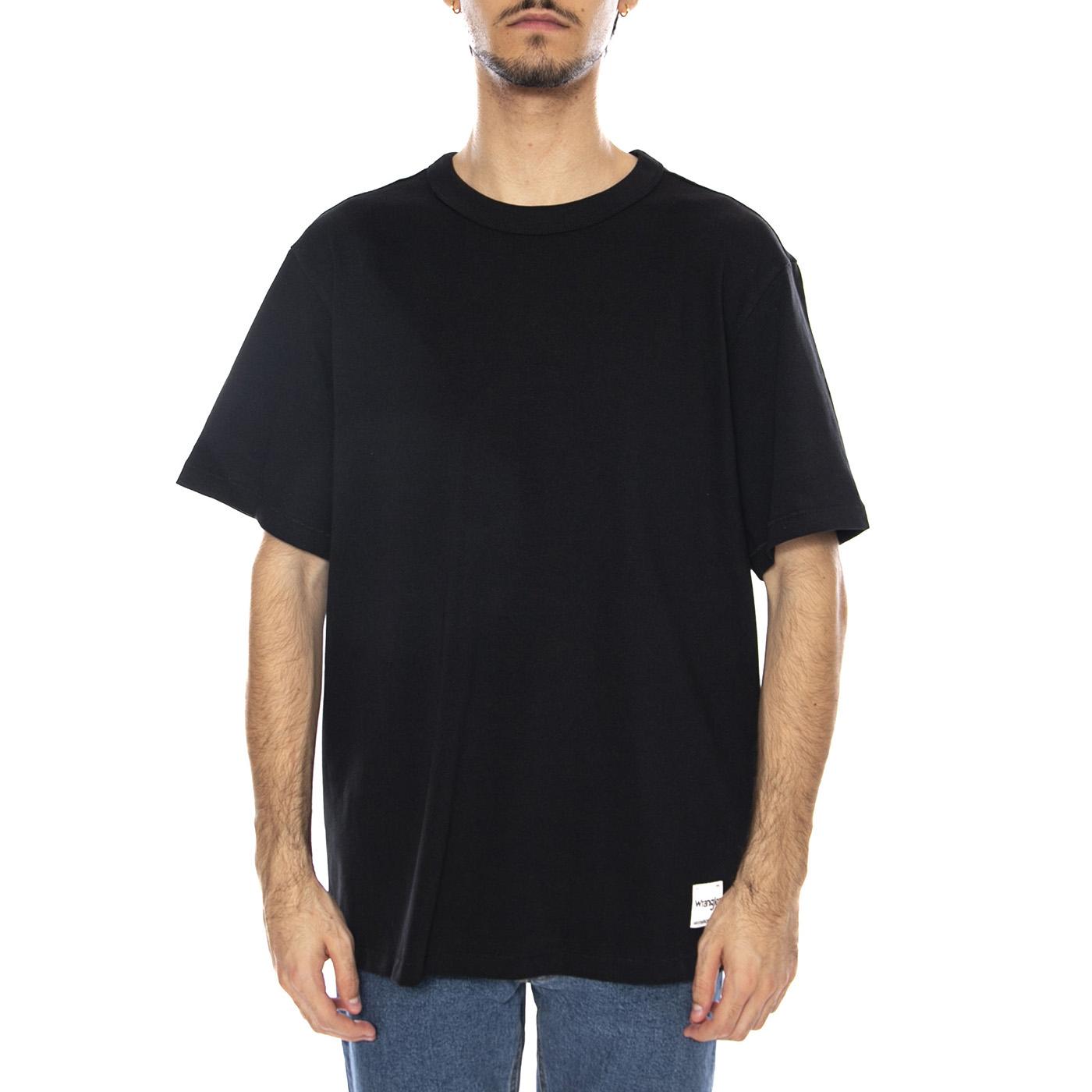 SS Solid Tee Black - Maglietta Girocollo Uomo Nera 112365120 BLK WRANGLER 