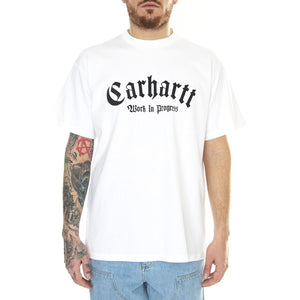 S/S Onyx T-Shirt White / Black - Maglietta Girocollo Uomo Bianca I032875.00AXX  CARHARTT WIP 