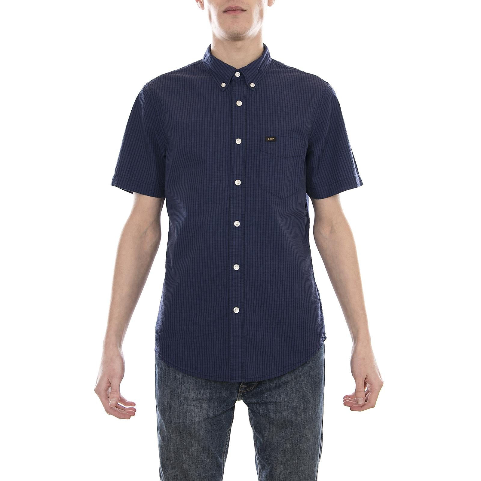 LEE BUTTON DOWN SS NAVY DROP L886GDEE  LEE 