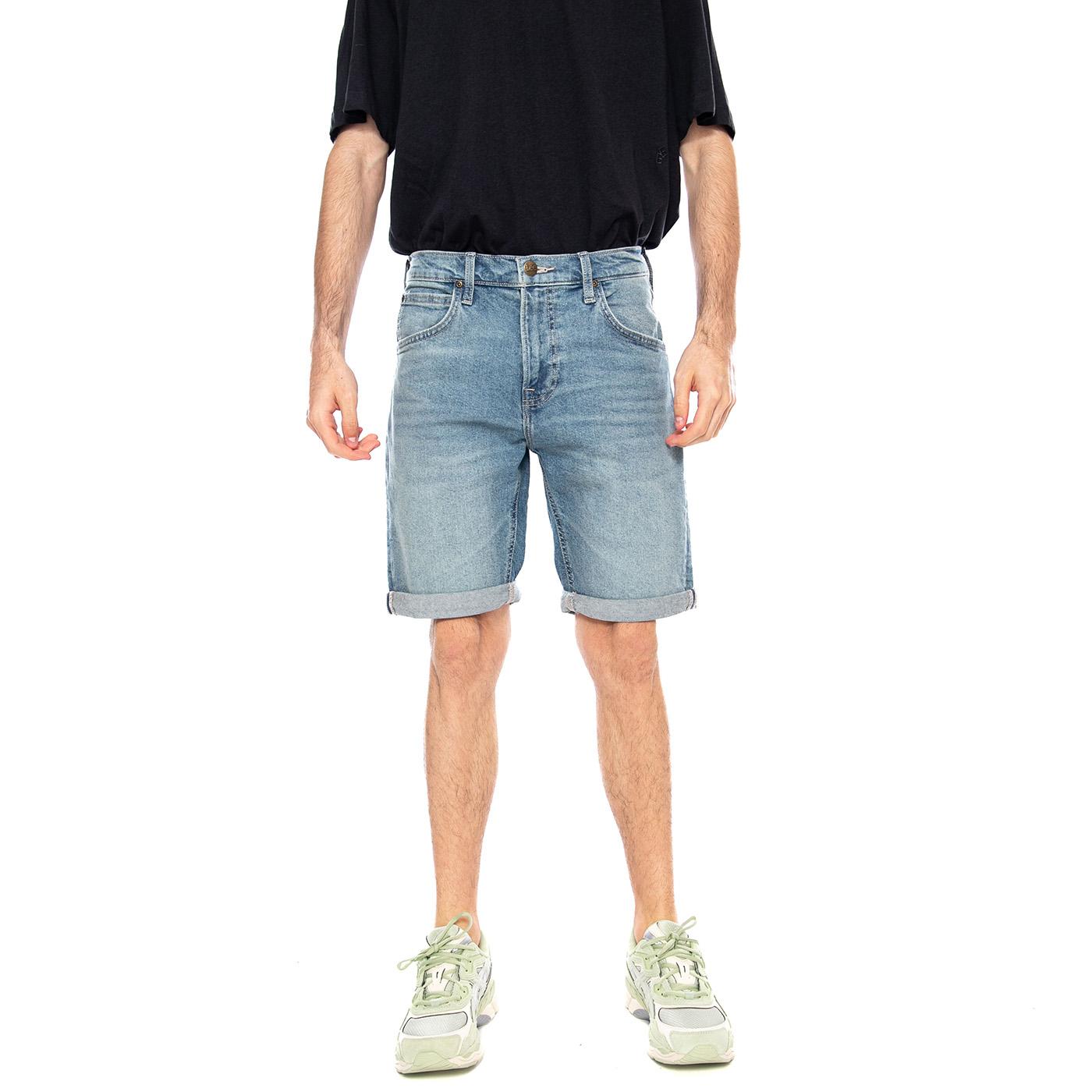 5 Pocket Short Blue - Bermuda Denim Jeans Uomo Blu 112376920 BL LEE 