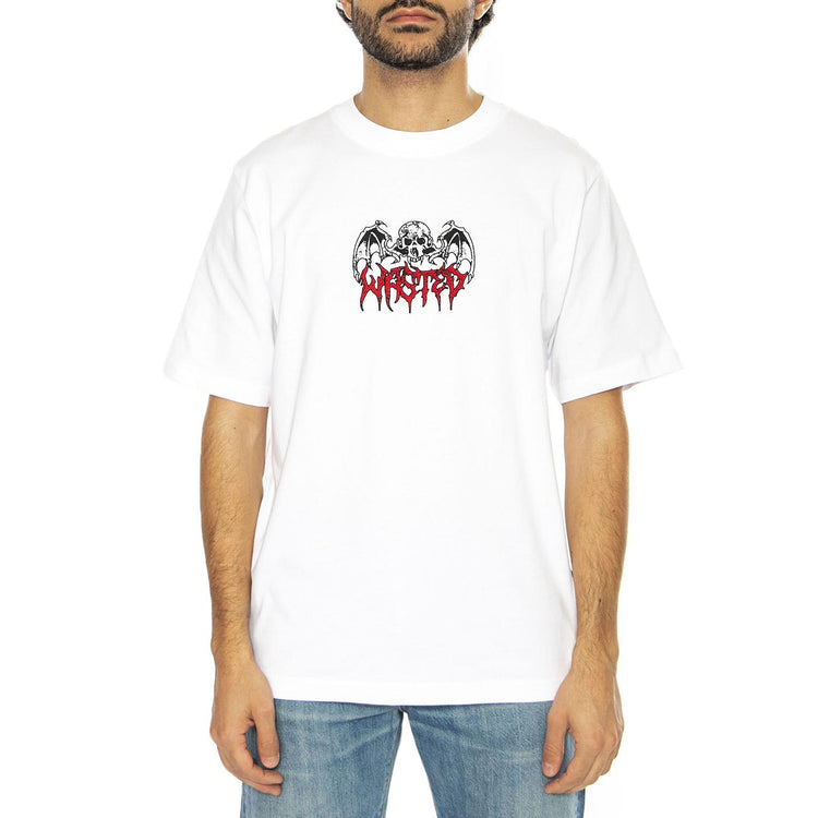 T-Shirt Bones White - Maglietta Girocollo Uomo Bianca T-SHIRT BONES - WHITE  WASTED PARIS 