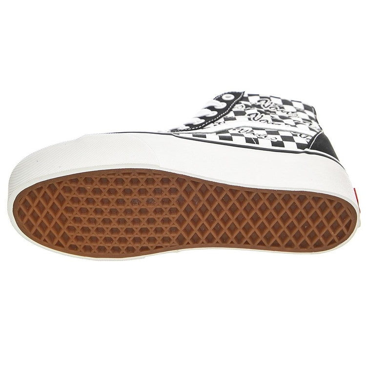 UA SK8-Hi Tapered Stackfo Black / White - Scarpe Stringate Profilo Alto Donna Nere / Checkerboard / Multicolore VN0A5JMK6BT1  VANS 