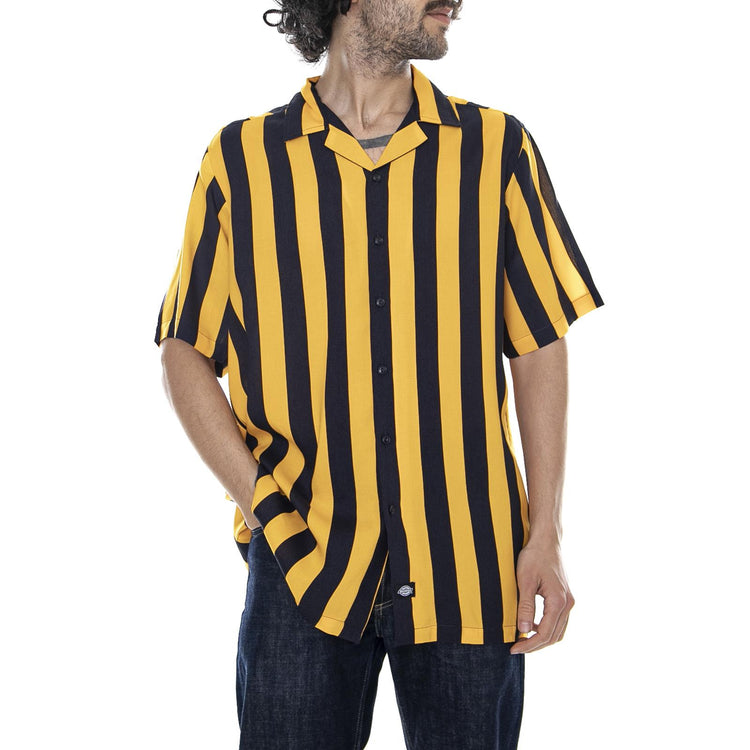 Roslyn - Custard/Black - Camicia Maniche Corte Uomo 05 200340-CUS . DICKIES 