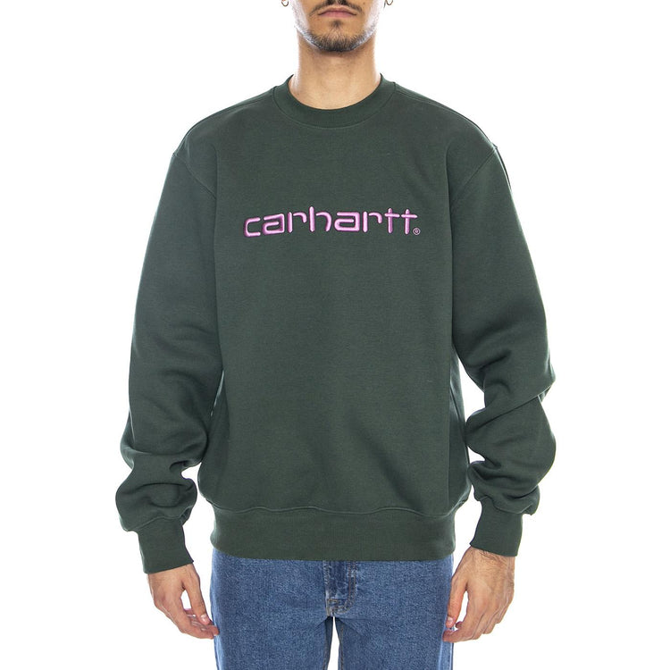 Carhartt Sweat Sycamore Tree / Phlox - Felpa Girocollo Uomo Verde I030546.38EXX  CARHARTT WIP 