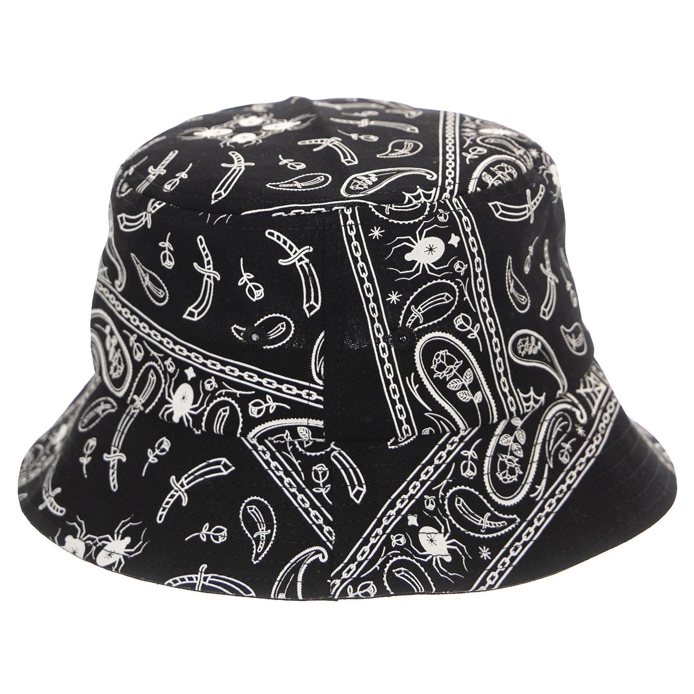 Bandana Bucket Black - Cappello da Pescatore Nero / Bianco SNP0036BLK  DOOMSDAY 