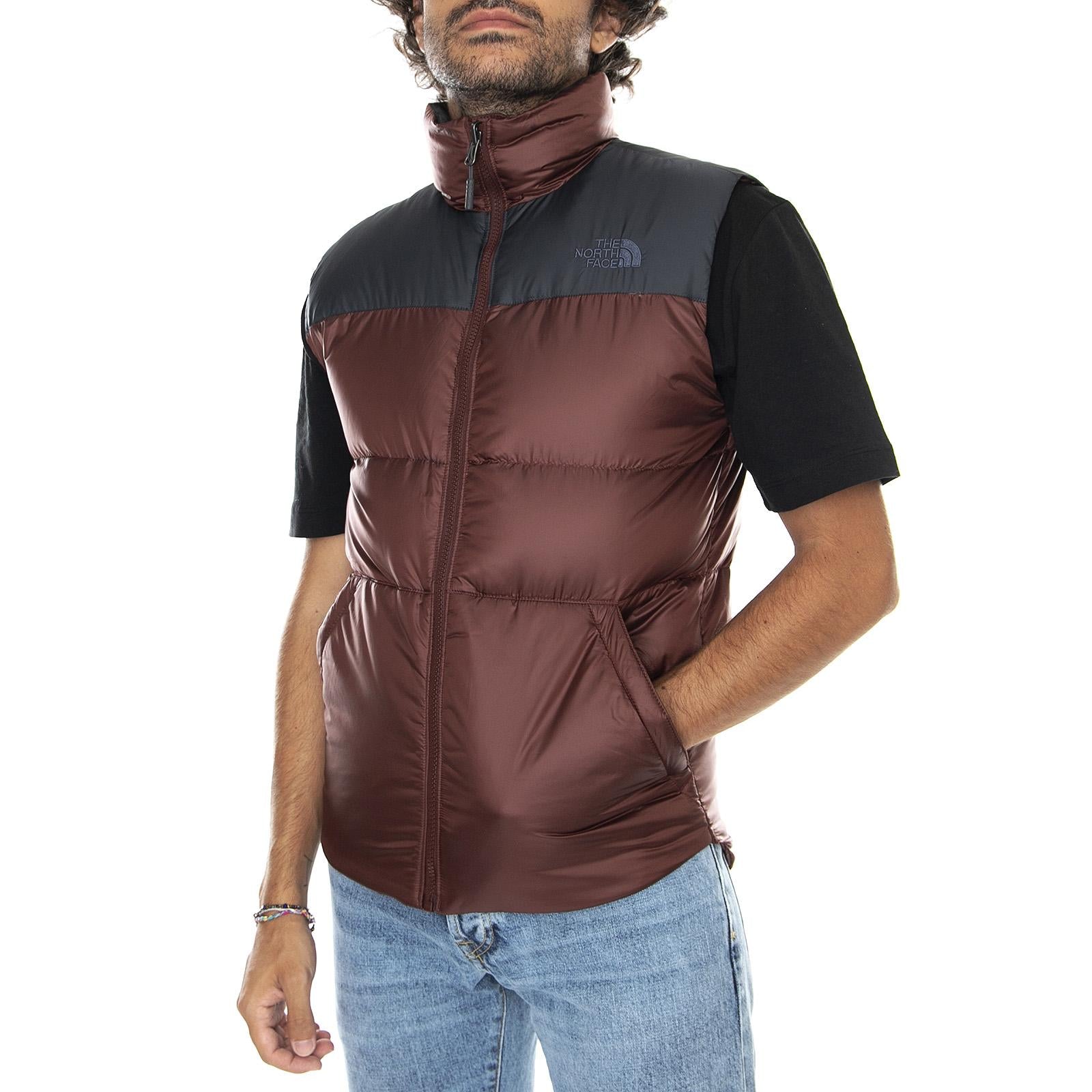 Men Nuptse III Vest Jacket -Sequoia Red - Giacca Smanicata Uomo Bordeaux T933J538X  THE NORTH FACE 