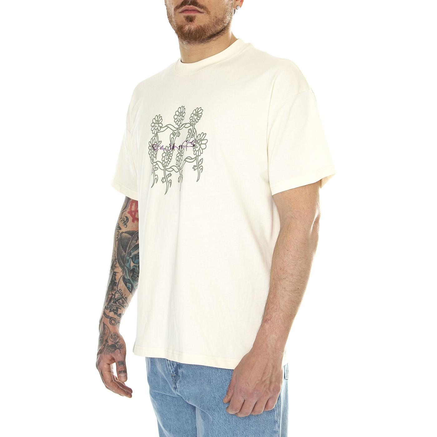 Round Tee Off White - Maglietta Girocollo Uomo Beige FNKSS24-21112  FUNKY 