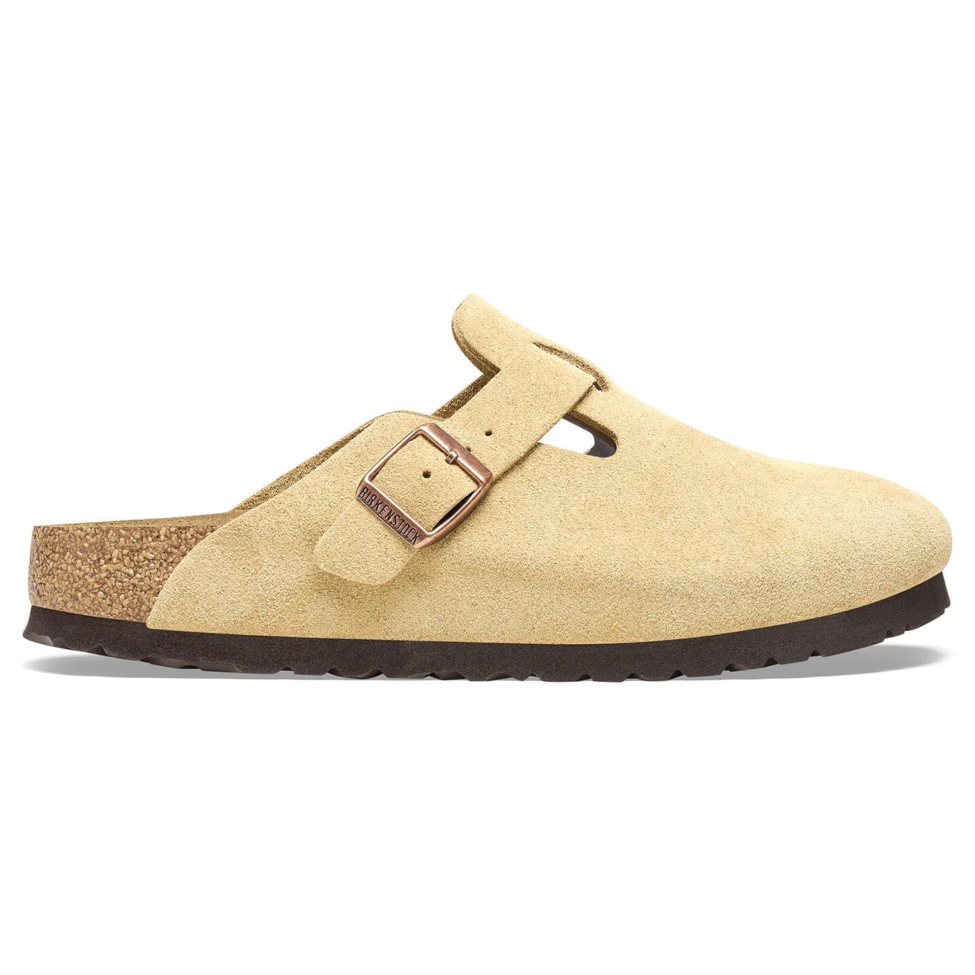 W' Boston Latte Cream, Suede Leather Sandals - Sandali Donna / Uomo Beige 1026164  BIRKENSTOCK 
