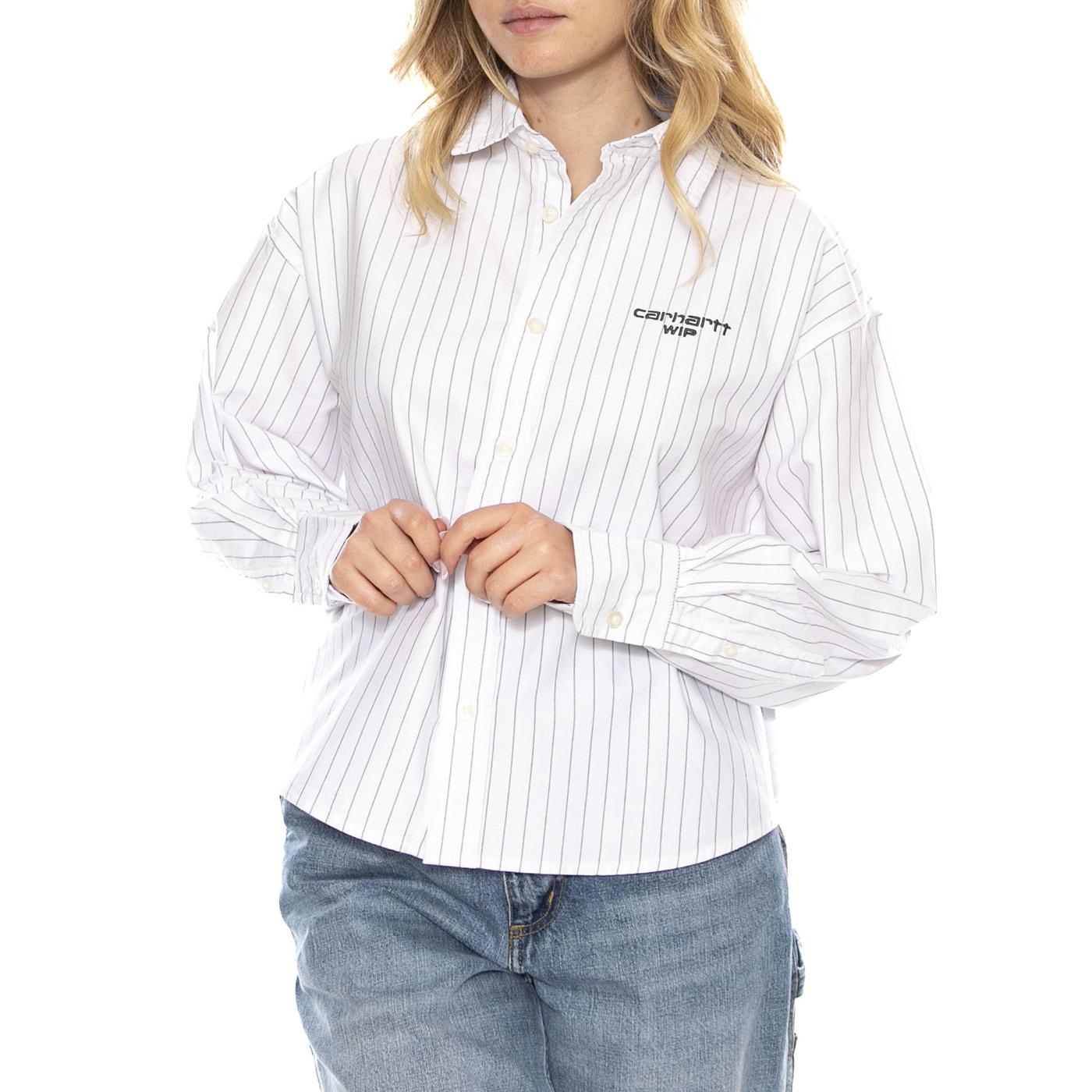 W Carhartt Cassel Shirt - Cassel Stripe White / Black - Camicia Donna I035299_35G_XX . CARHARTT WIP 