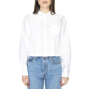 Ariel Cropped Shirt LS White - Camicia Donna Bianca 281200119-WHT  OBEY 