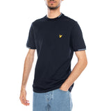 Fine Tipped T-Shirt Dark Navy / Chalk - Men's Crew Neck T-Shirt Blue Men LYLE & SCOTT