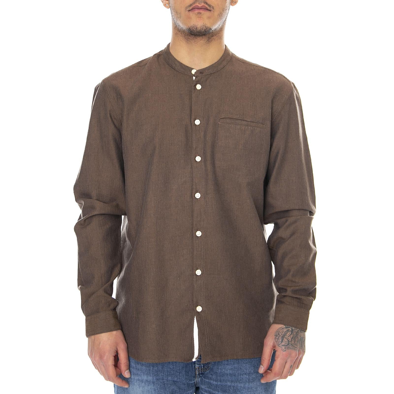 Mens Getty Shirt - Cashew - Camicia Uomo Marrone 140580098-114  MINIMUM 