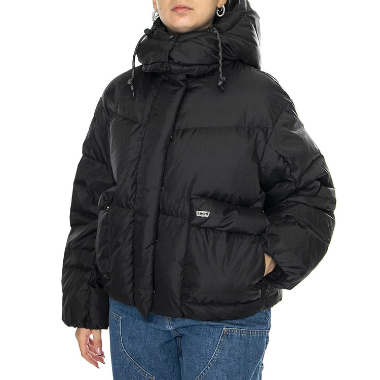 Western Bubble Shorty Caviar Black - Giacca con Cappuccio Donna Nera A8527-0003  LEVIS 