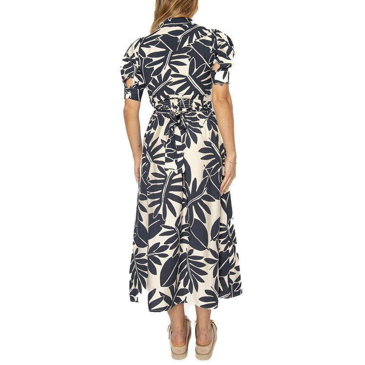 Vestido midi camisero floral Filodendro - Abito Donna Multicolore 51W/11203 . WILD PONY 