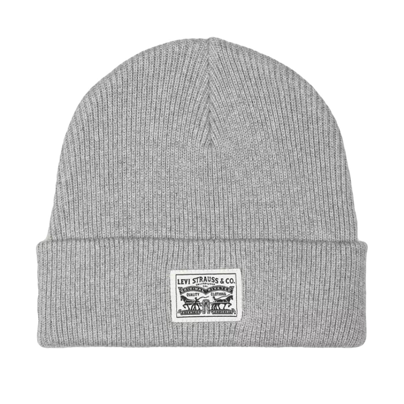 Autunno / Inverno - Backpatch Beanie Light Heather Grey / Black - Cappellino a Cuffia Nero 000J4-0002  LEVIS 