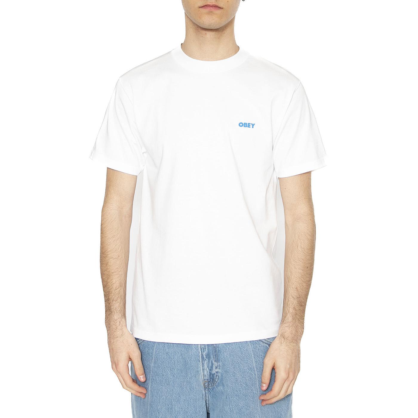 Obey Cropped Icon Tee White - Maglietta Girocollo Uomo Bianca 165264064-WHT  OBEY 
