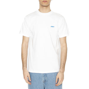 Obey Cropped Icon Tee White - Maglietta Girocollo Uomo Bianca 165264064-WHT  OBEY 