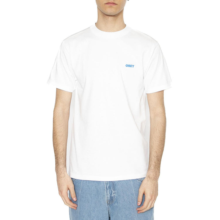 Obey Cropped Icon Tee White - Maglietta Girocollo Uomo Bianca 165264064-WHT  OBEY 