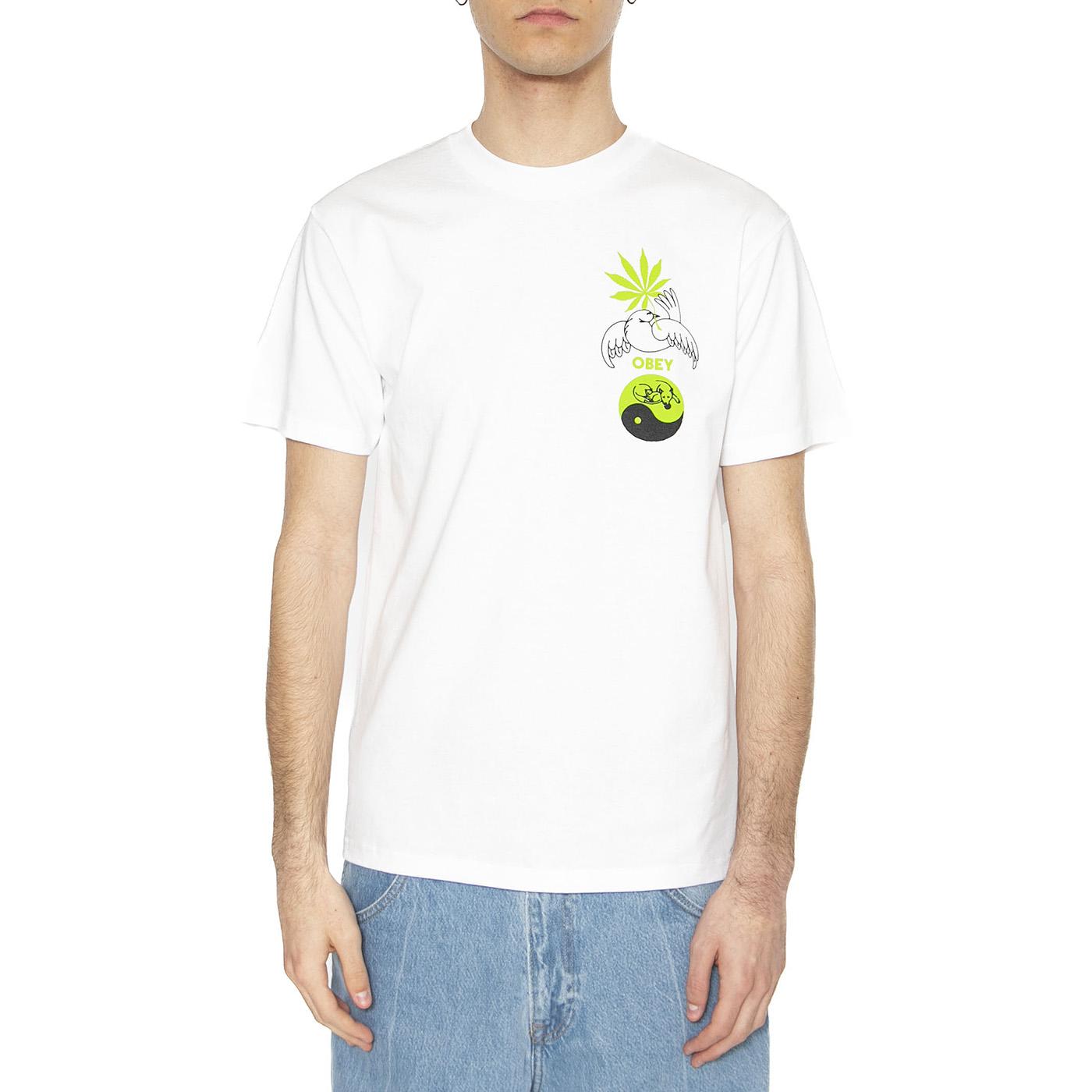 Obey Pledge Allegiance Tee White - Maglietta Girocollo Uomo Bianca 165264055-WHT  OBEY 