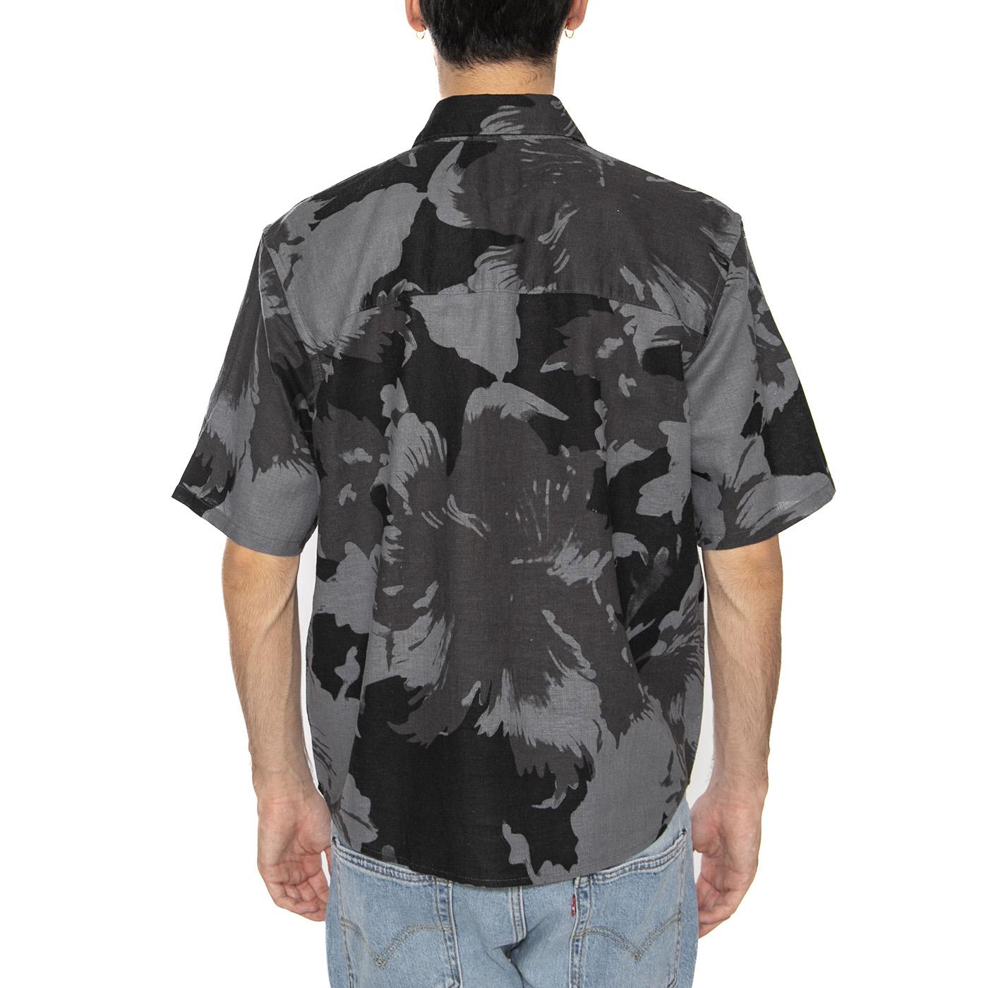 Onscaiden Life SS Relax AOP Linen Shirt Black - Camicia Maniche Corte Uomo Multicolore 22032123-CA . ONLY & SONS 
