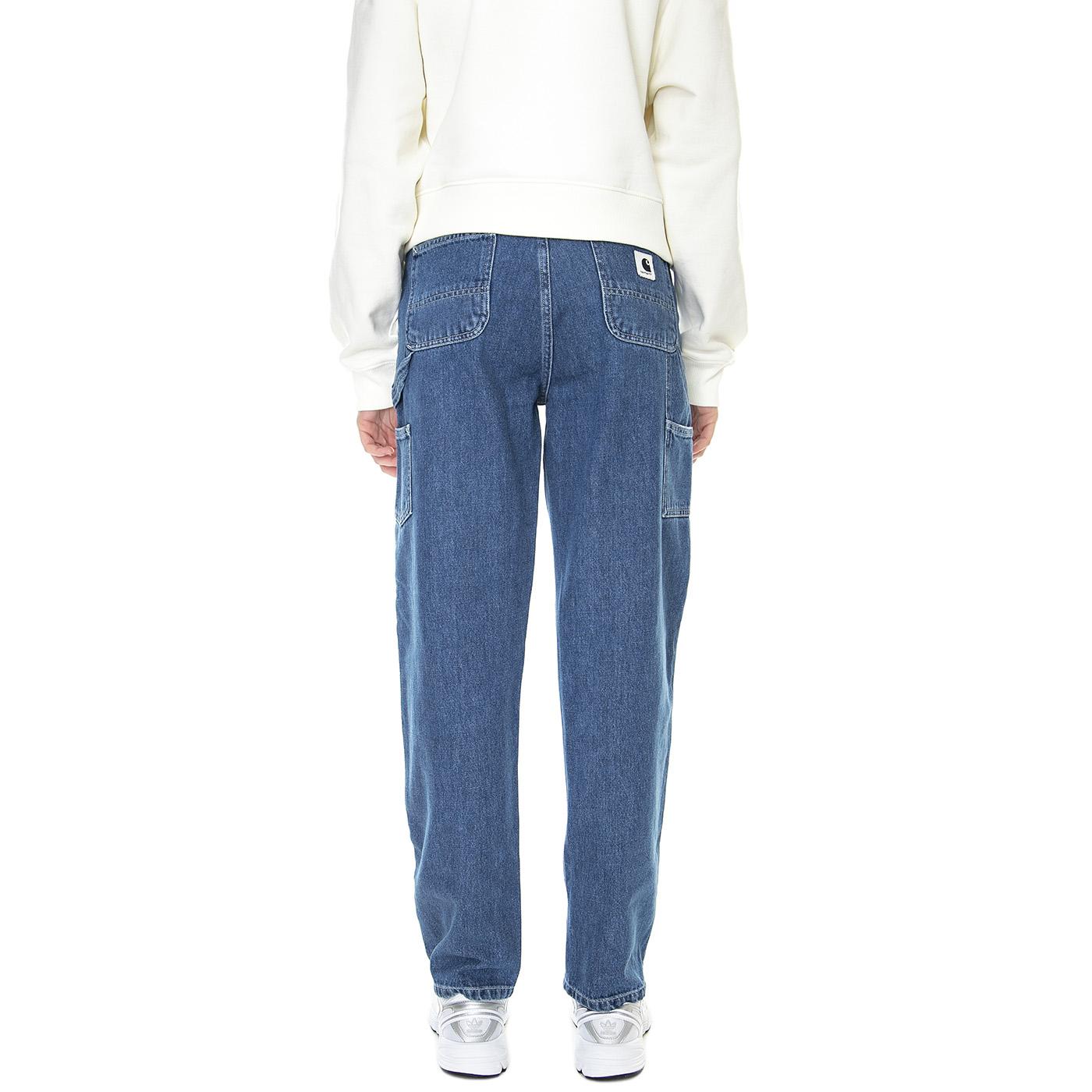 W' Pierce Pant Straight Blue Stone Washed - Pantaloni Denim Jeans Donna Blu I031251-0106  CARHARTT WIP 