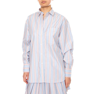 CAMICIA M/L BLU MULTICOLOR - Camicia Donna Blu CF1054 48C LACOSTE 