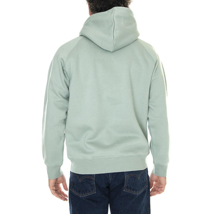 M' Hooded Chase Sweat Glassy Teal / Gold - Felpa con Cappuccio Uomo Verde I026384.1R1XX  CARHARTT WIP 