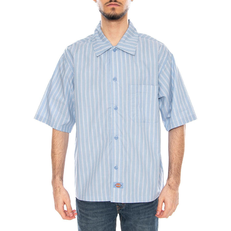 Venedocia Stripe Shirt Navy Stripe - Camicia Maniche Corte Uomo Blu DK0A88GU L39 DICKIES 