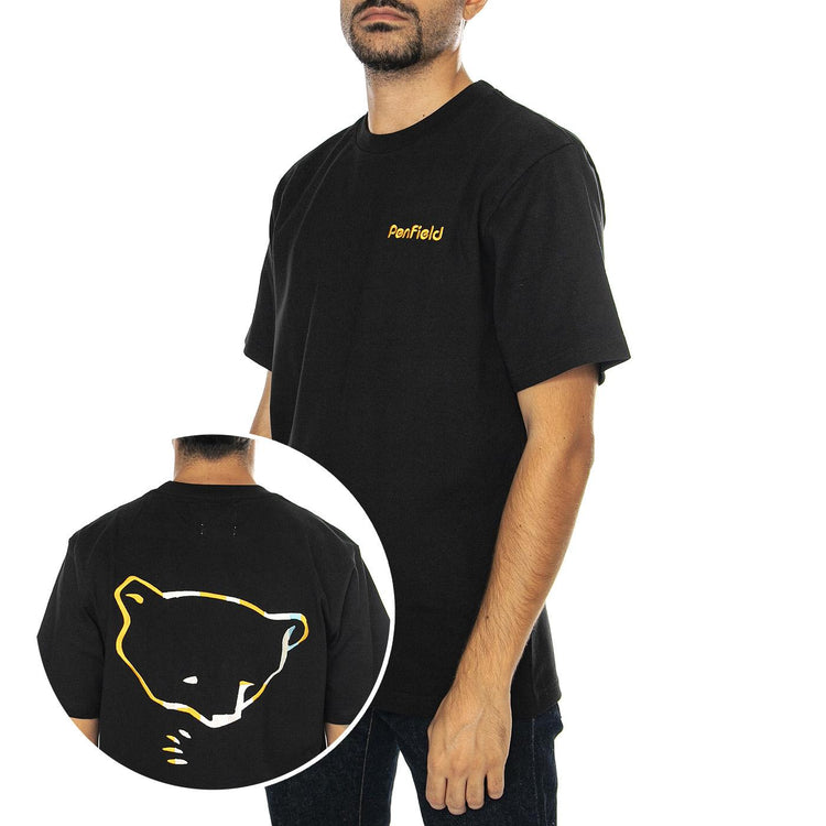 Embroidered Back T-Shirt Black - Maglietta Girocollo Uomo Nera PFD0340-023  PENFIELD 