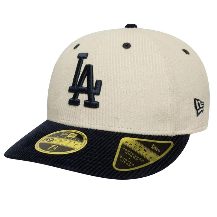 MLB Cord 59Fifty LP Light Beige Los Angeles Dodgers - Cappellino con Visiera in Velluto a Coste Beige / Nero 60691128  NEW ERA 