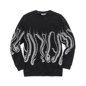 OCTOPUS OUTLINE CREWNECK WHITE BLACK 18SOSC03-WHITE-BLACK  OCTOPUS 