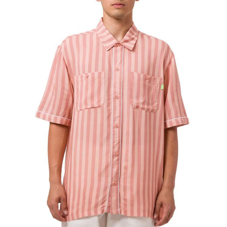 SOHO S/S WOVEN TOP ROSE - Camicia a Maniche Corte Uomo Rosa BU00157-ROSE . HUF 