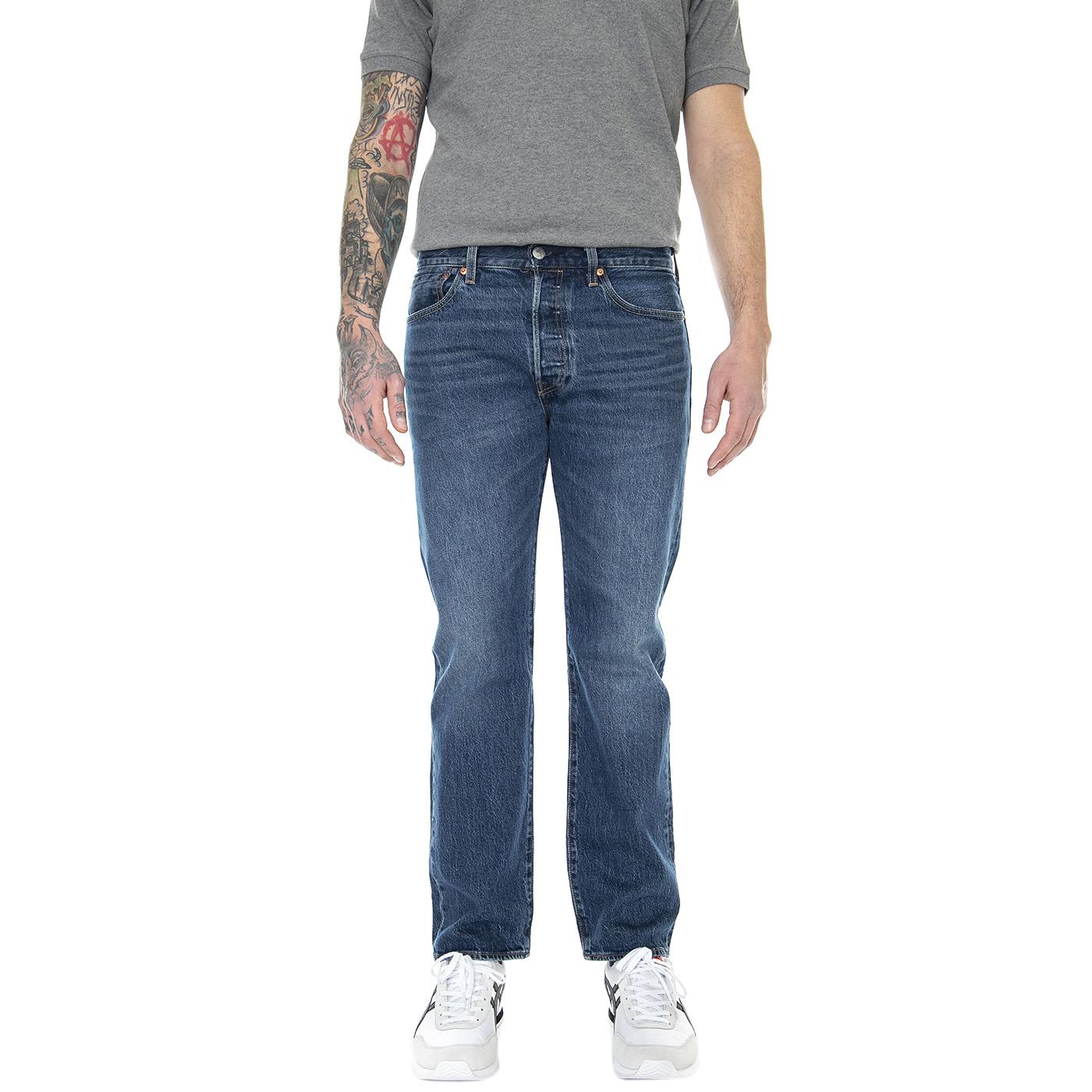 501 Levi's Original Her Eyes Dark Indigo Worn In - Pantaloni Denim Jeans Uomo Blu 00501-3249  LEVIS 